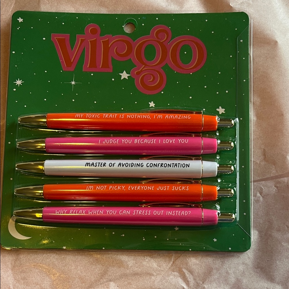 Virgo Zodiac Pen Set - Multicolor